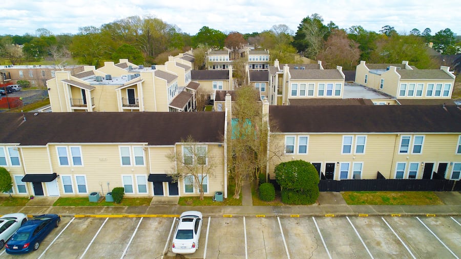 apartment complex with new windows