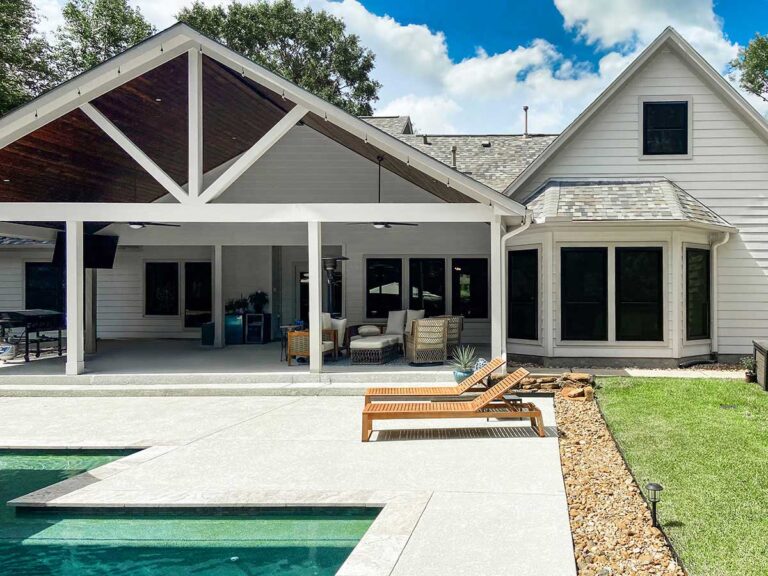 Backyard view with a pool