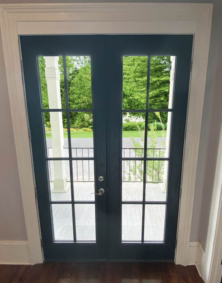 Blue french door