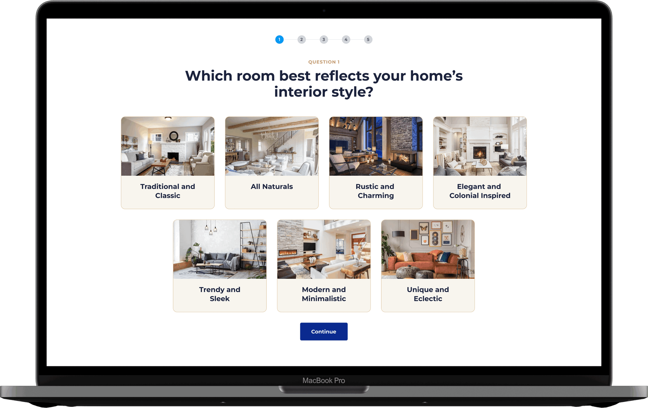 Window Style Finder Quiz on Laptop